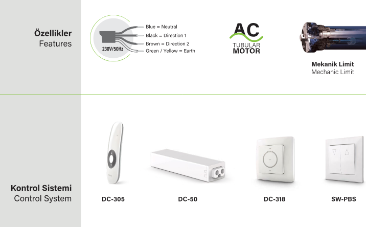 SEL 60 S TYP panjur motoru AKSESUARLAR