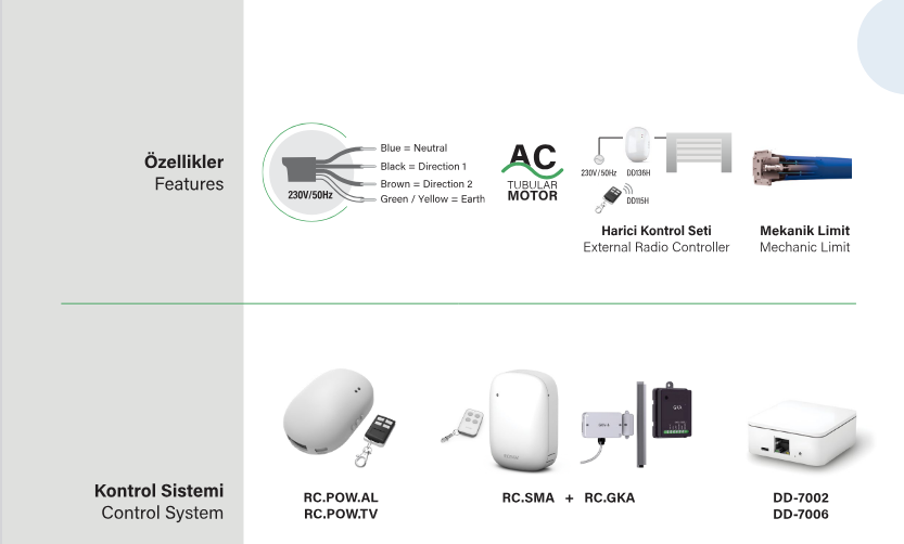 SEL 102 S TYP Kepenk motoru aksesuarları