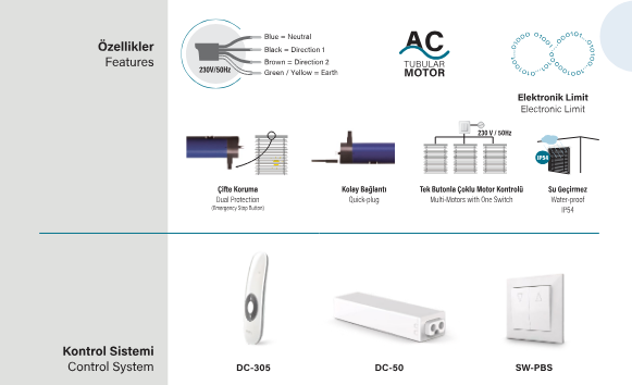 SEL DVH 55B Güneş kırıcı motoru aksesuarı