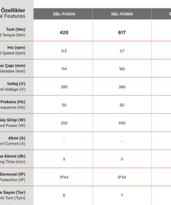 SEL END FJJ Endüstryel motor teknik özellikler