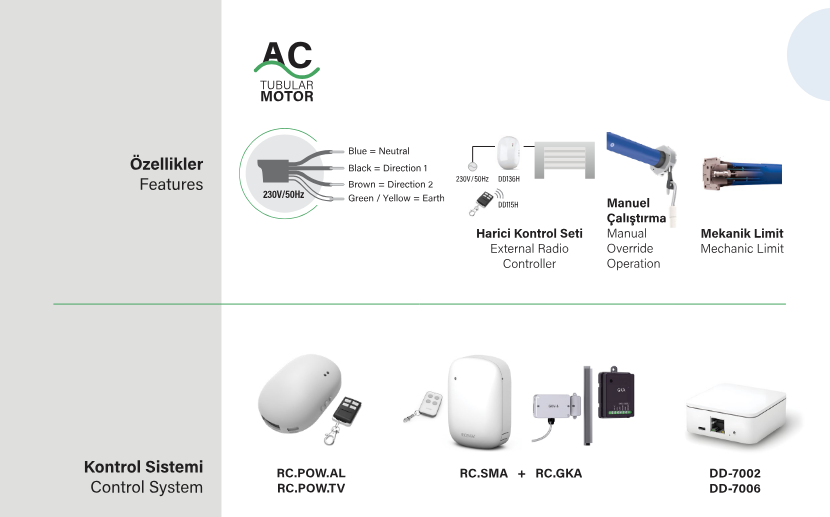 SEL102MNHK Kepenk motor aksesuarları
