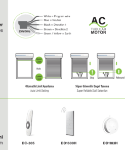 SEL40EABSW Panjur motoru aksesuarları
