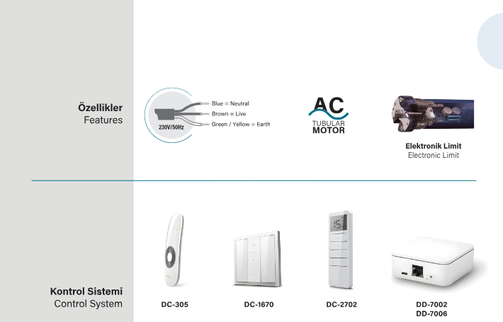 SEL60ECB Zip perde motor aksesuar