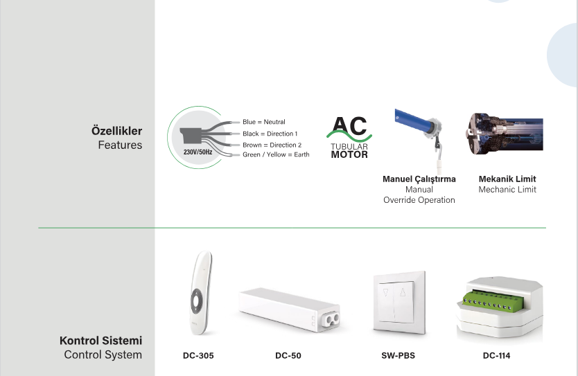 SEL60MNHK Kepenk motoru aksesuarları