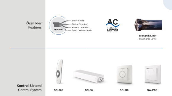 SEL60STYP Standart tente motoru aksesuarları
