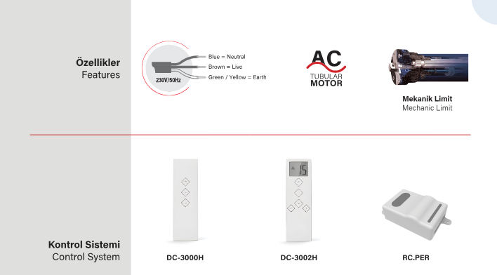 SEL70BR Giyotin cam motoru aksesuarları