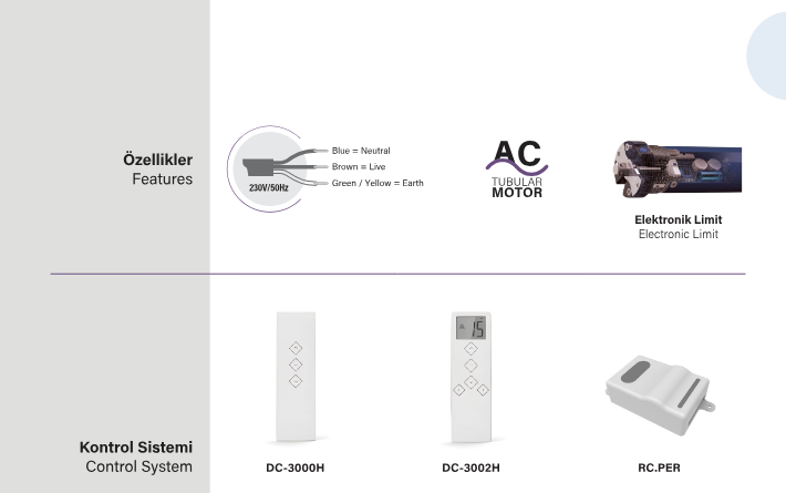 SEL70BRE Pergola motoru aksesuarları