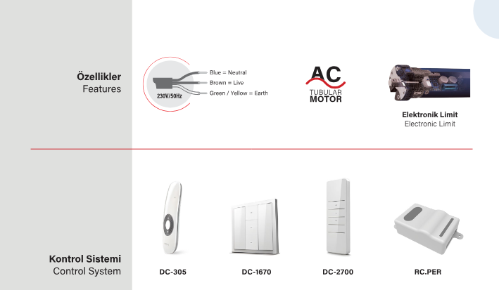 SEL70RE Giyotin cam motoru Aksesuarları