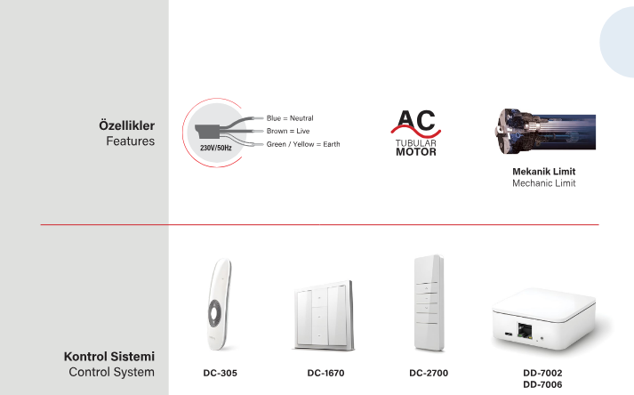 SEL70RS Giyotin Cam motoru aksesuarları