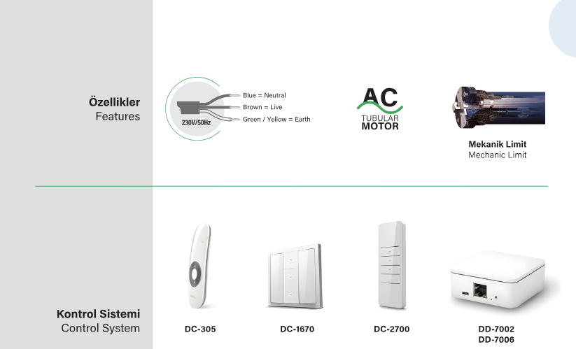 SEL70RS Kepenk motor aksesuarları