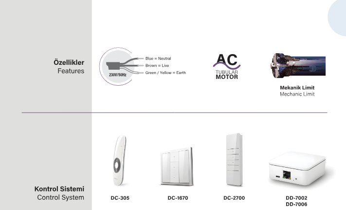 SEL70RS Pergola motoru aksesuarları