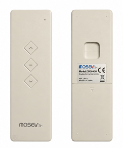 Mosel DD-3000H kumanda ön ve arka görünüm, model etiketi