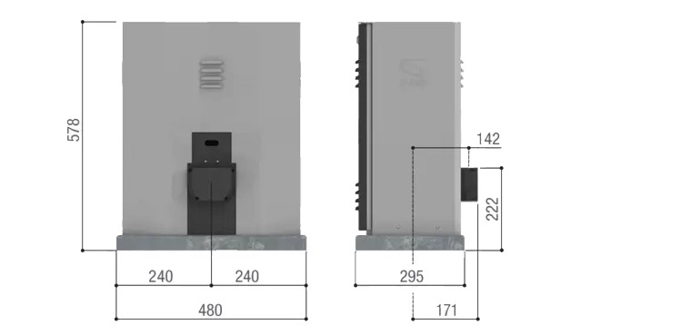 CAME BY-3500T Motor Ölçüleri