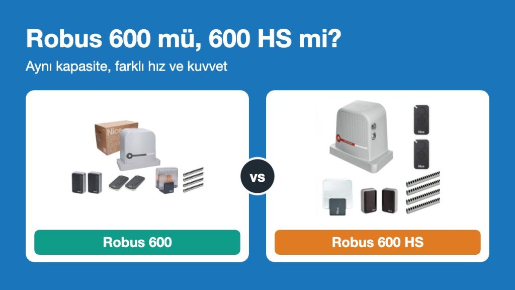 Nice Robus 600 ve Robus 600 HS karşılaştırması